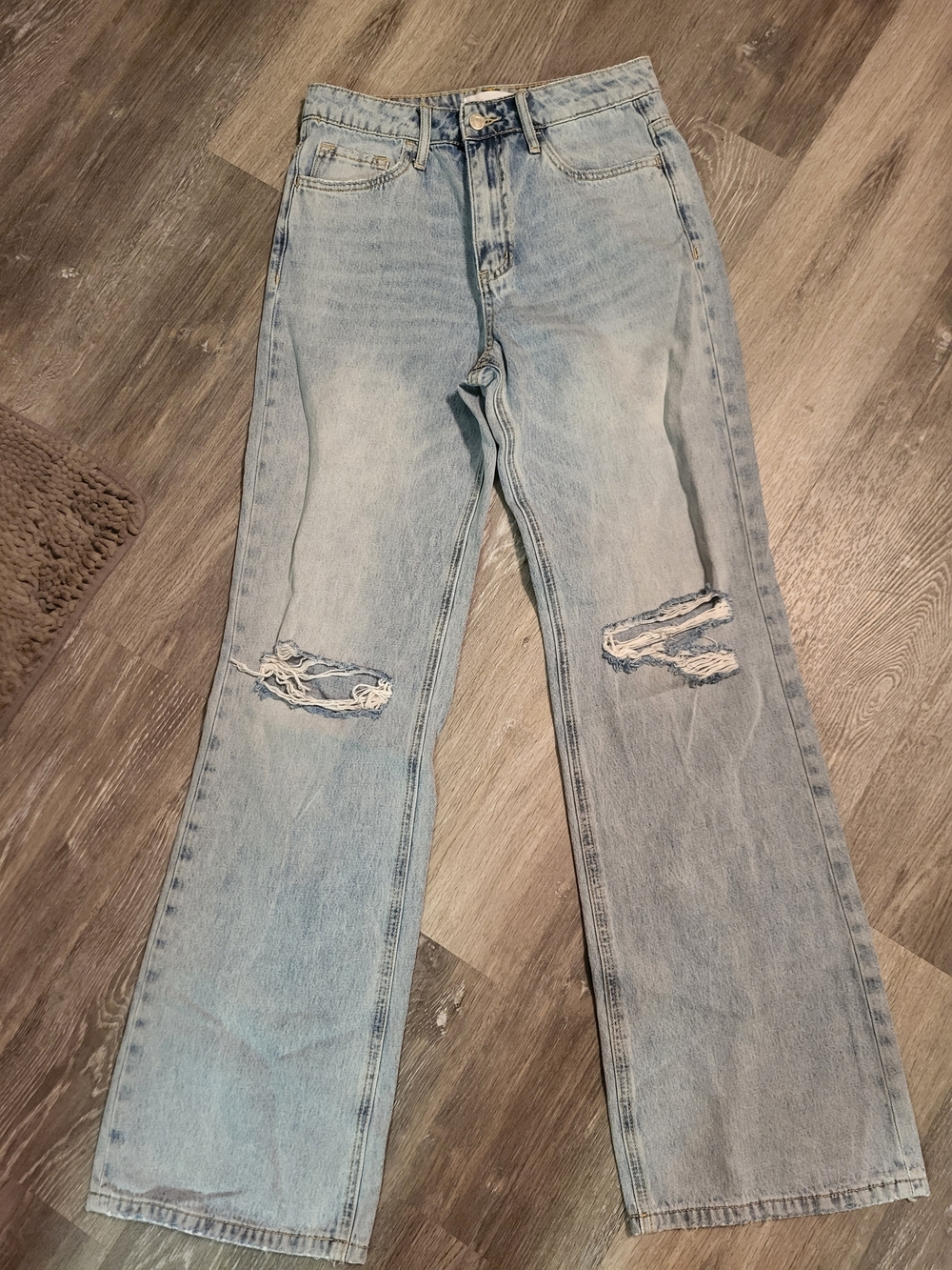 Vervet Blue Jeans Womens 27 Light Wash High Rise Distressed Bootcut Denim Pants